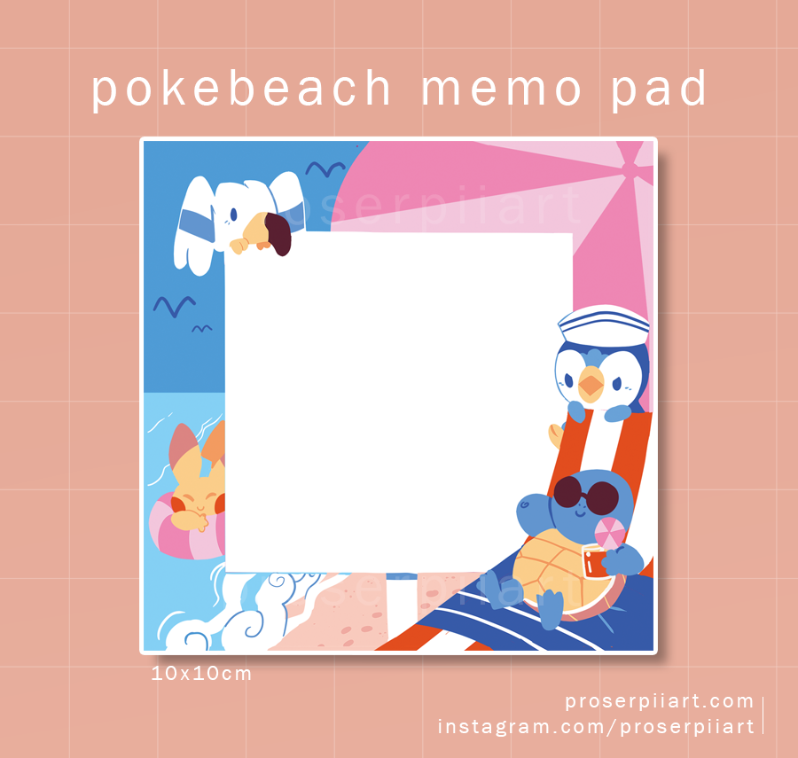 Pokemon Biomes: Beach Memo Pad