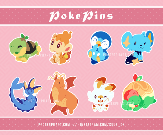 Pokemon 40mm / 1.5" Wooden Pins // Collection B