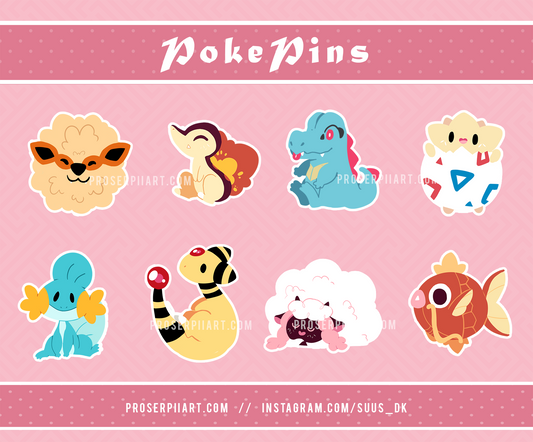 Pokemon 40mm / 1.5" Wooden Pins // Collection A