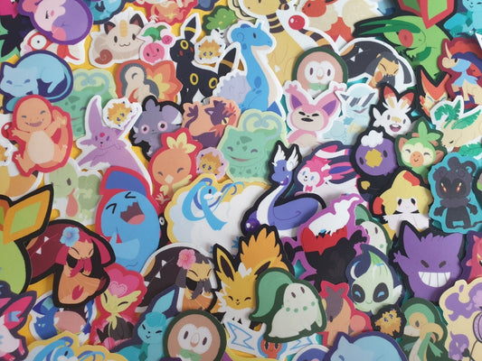 Pokemon B-Grade Transparent Stickers Mystery Pack! // Vinyl Pokemon Stickers