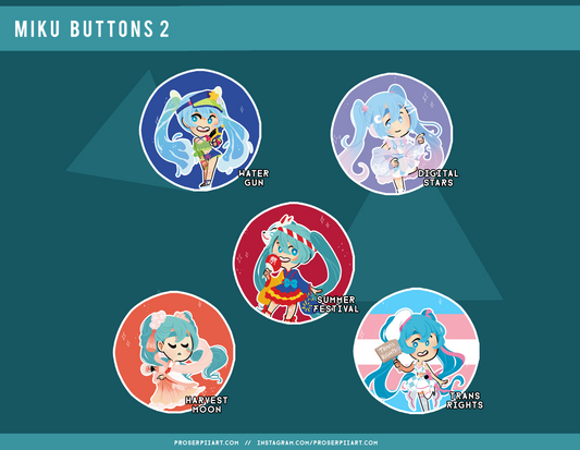Miku (and Rin and Len) Buttons